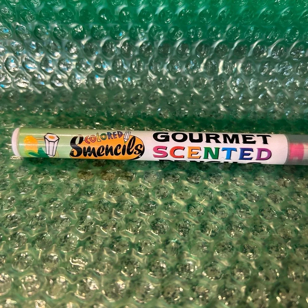 RETRO Colored Smencils -BUBBLE GUM-Gourmet Scented Pencils Eco Newspaper RARE